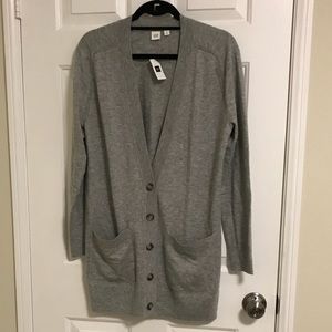 Gap grey wool button cardigan NWT
